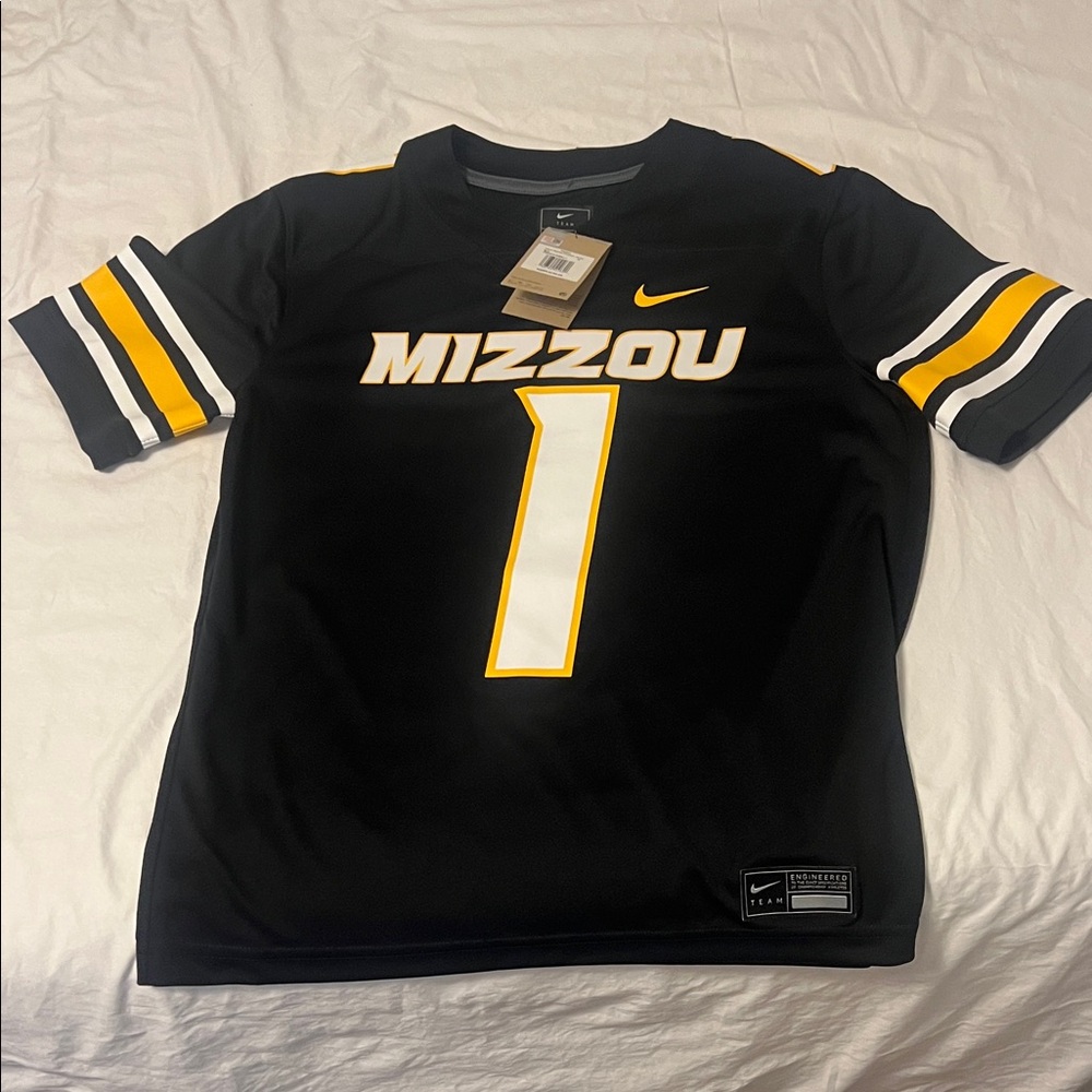 Nike Black and Yellow Mizzou Jersey